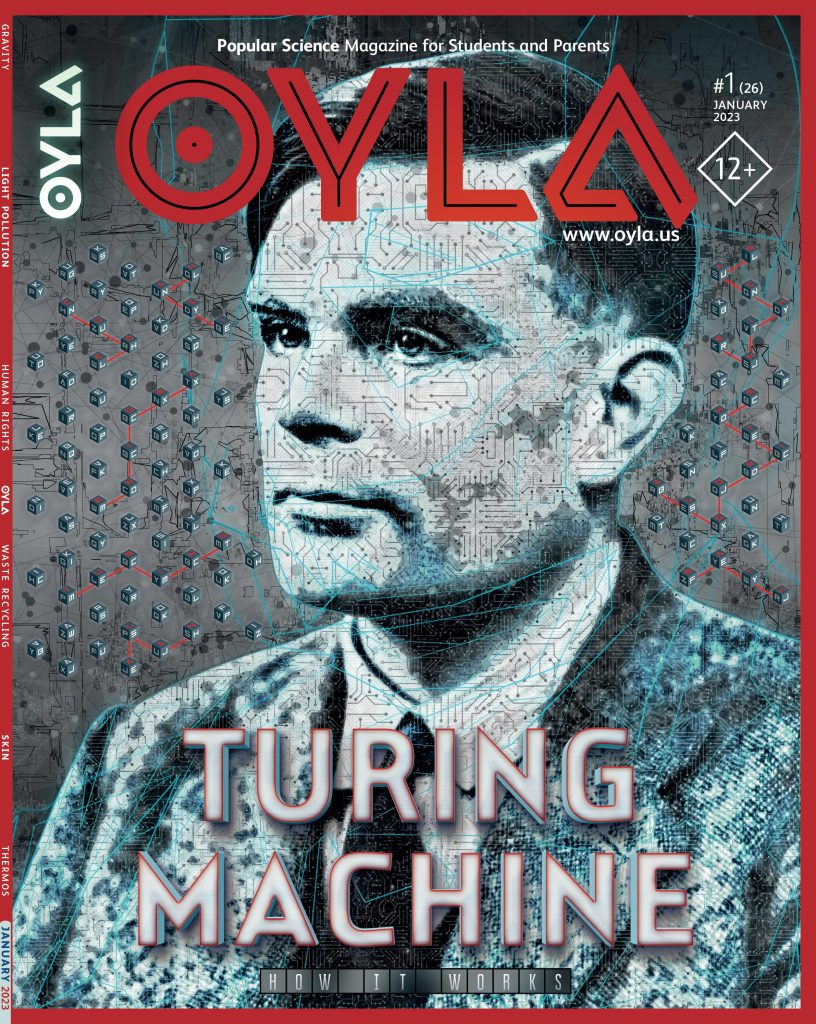 The cover of oyla magazine with a man in a suit.