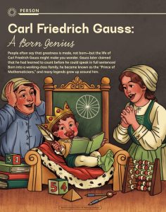 Opening page of “Carl Friedrich Gauss: A Born Genius” in OYLA 12+, Vol. 12, Issue 10 (October 2026)