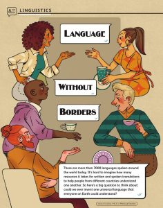 Opening page of “Language Without Borders” in OYLA 12+, Vol. 8, Issue 8