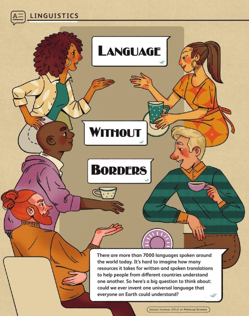 Opening page of “Language Without Borders” in OYLA 12+, Vol. 8, Issue 8