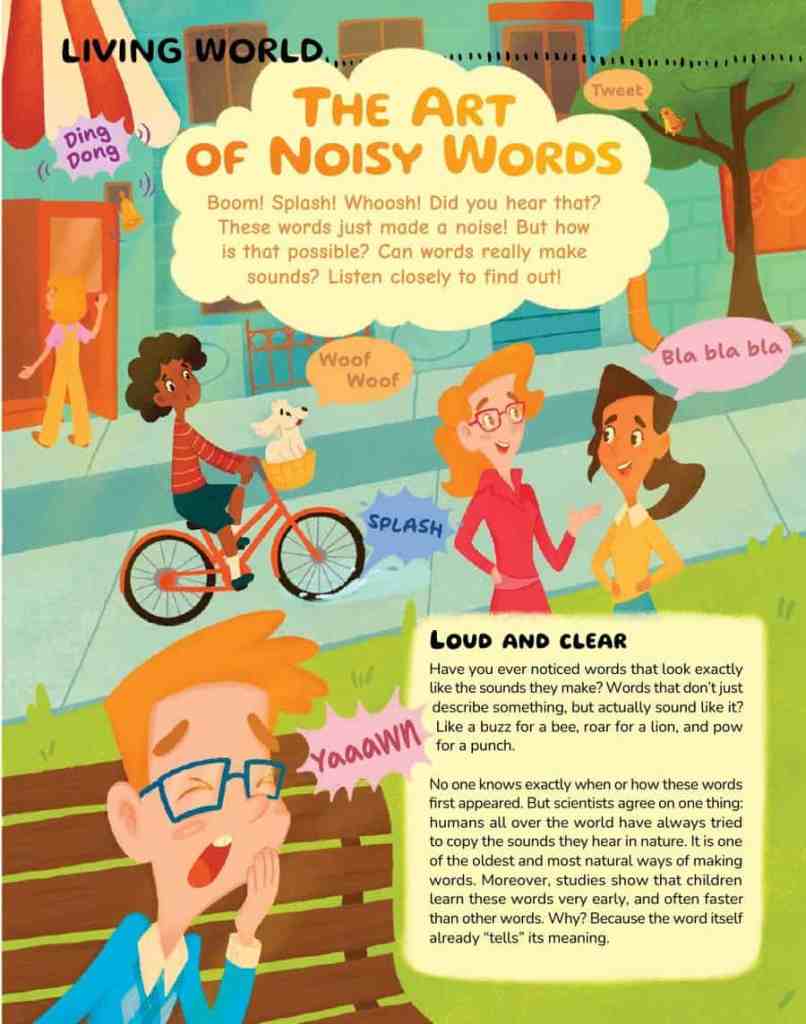 Opening page of “The Art of Noisy Words” in OYLA Junior #11